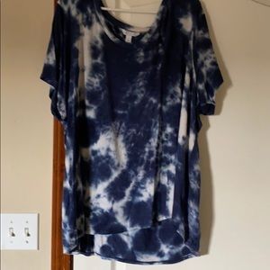 Blue tie dye shirt in 3x.  longer in the back